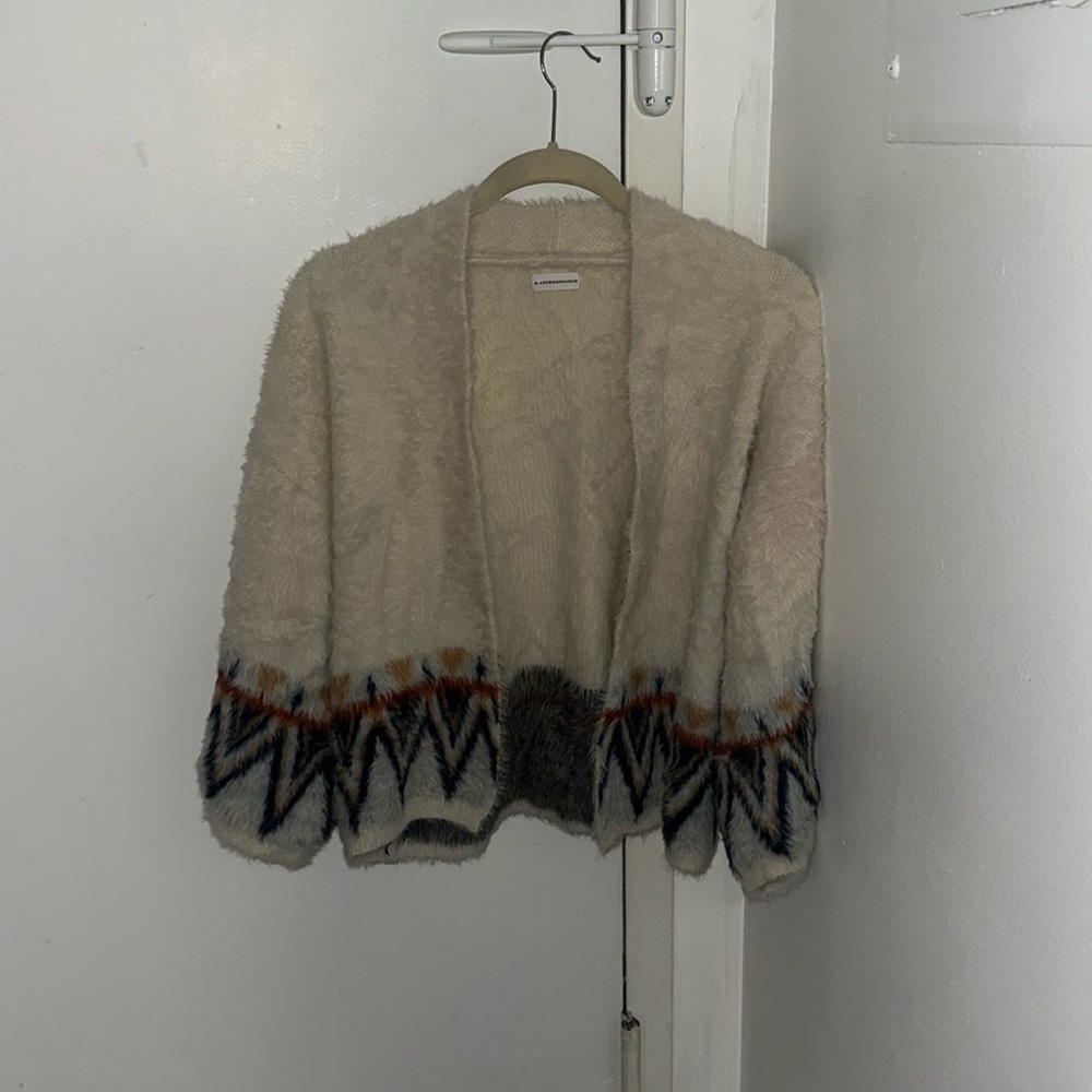 Anthropologie Fuzzy Open Pattern Sweater